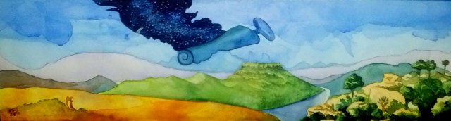 "Orange River Angel" water colour by Kitty Schneider